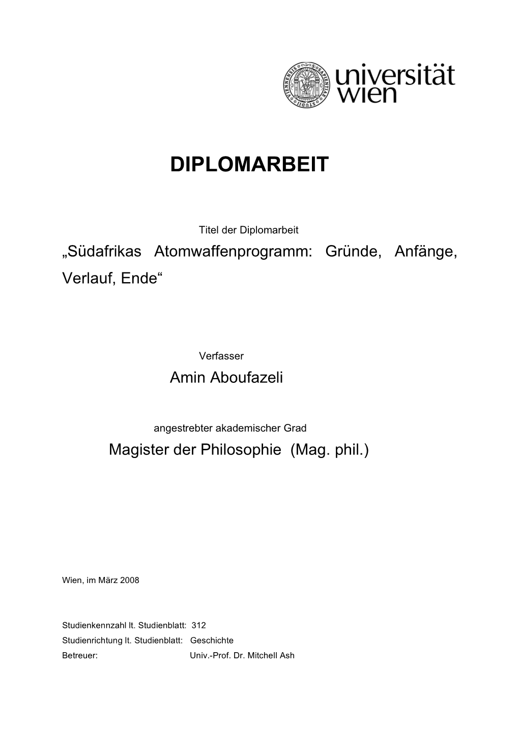 Südafrikas Atomwaffenprogramm: Gründe, Anfänge