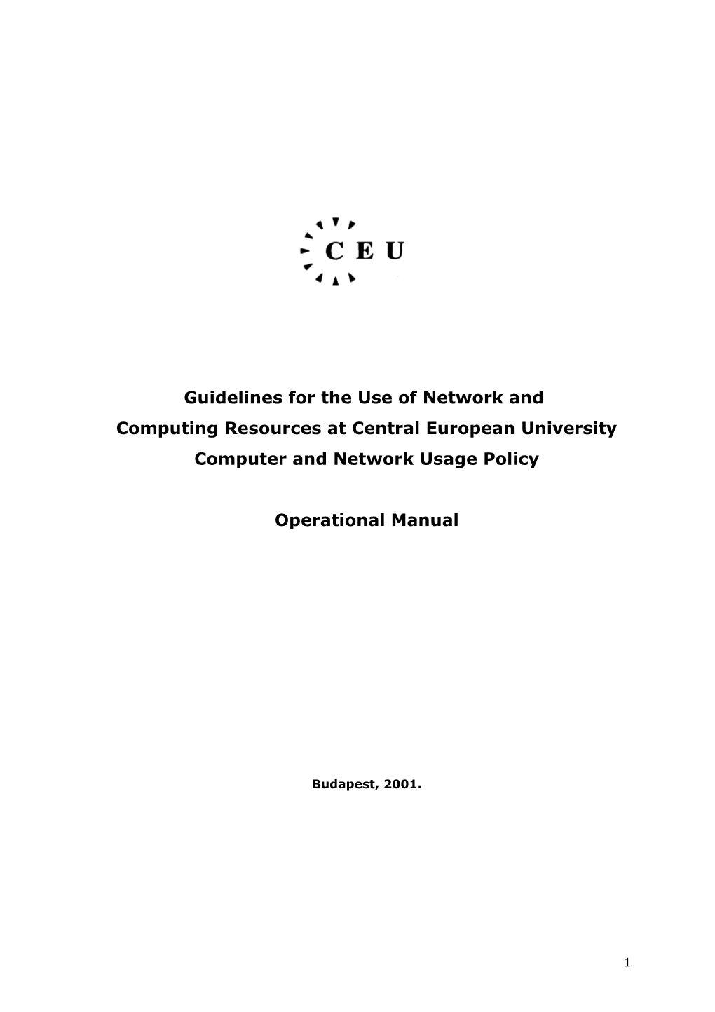 Guidelines for the Use of Network And