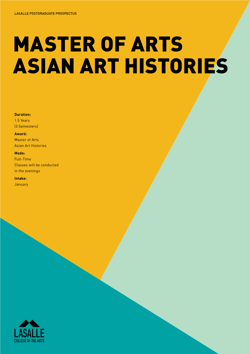 Master of Arts Asian Art Histories