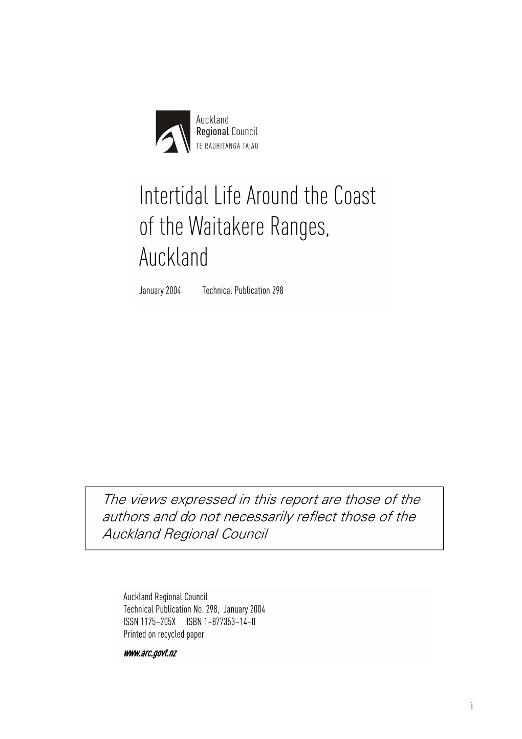 Intertidal Life Around the Waitakere Ranges