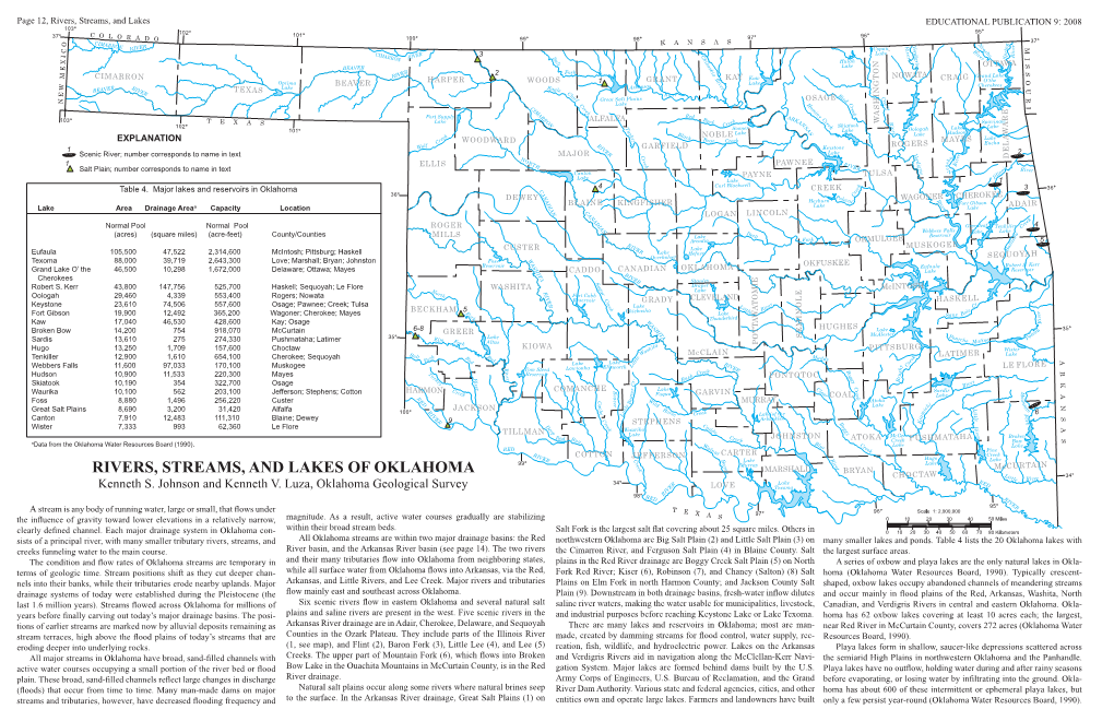RIVERS, STREAMS, and LAKES of OKLAHOMA Kenneth S