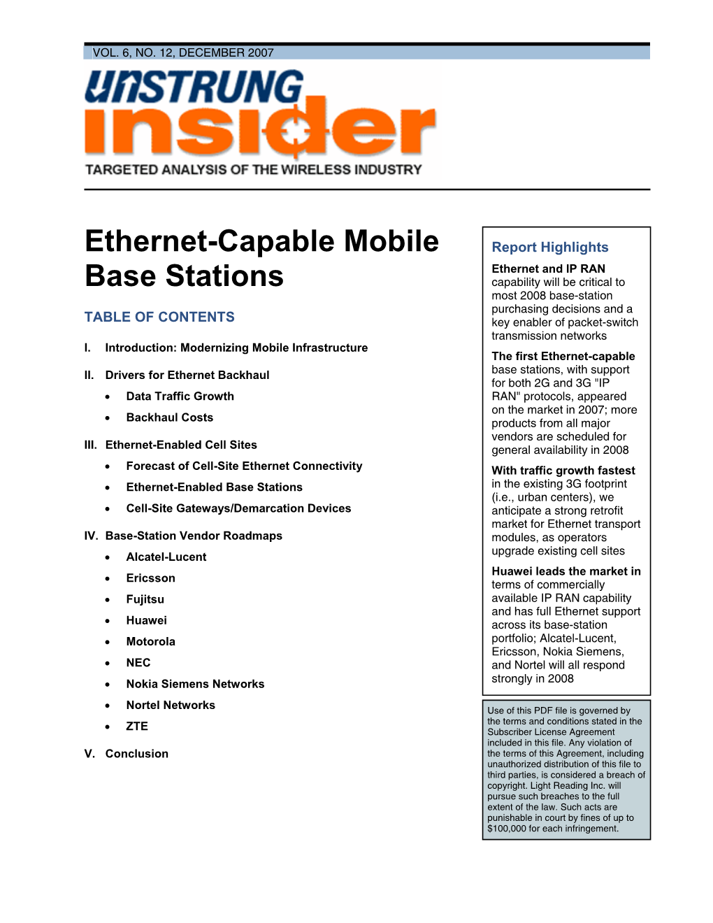 Ethernet-Capable Mobile Base Stations