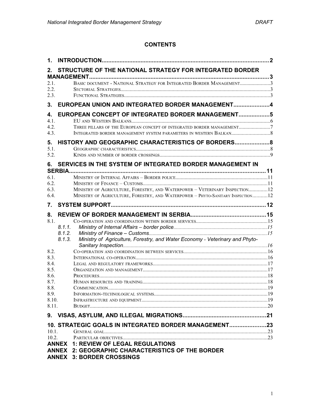 2. STRUCTURE of the NATIONAL STRATEGY for Integrated BORDER Management 3