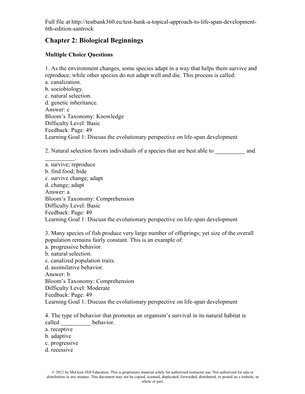 Chapter 2: Biological Beginnings