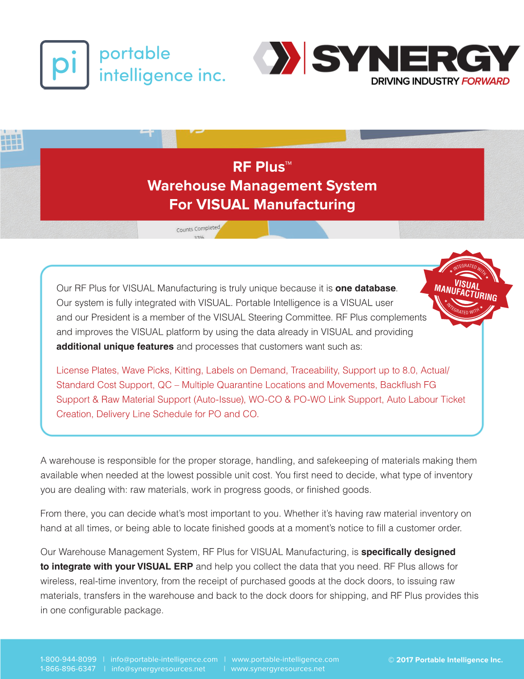 RF Plus™ Warehouse Management System for VISUAL Manufacturing