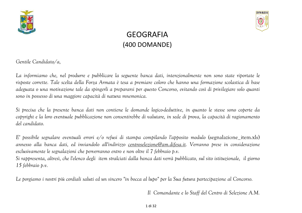 Geografia (400 Domande)