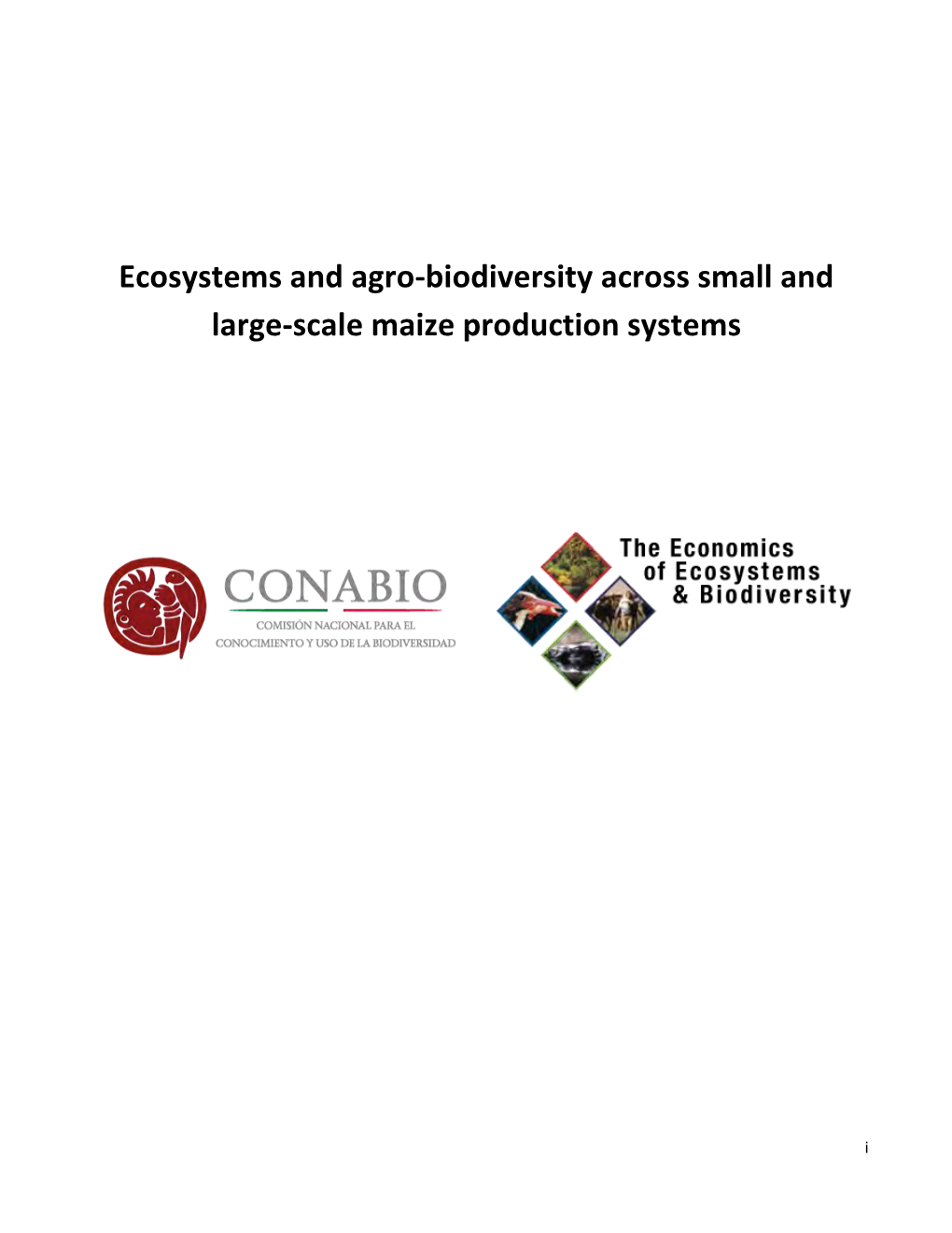 Ecosystems and Agro-Biodiversity Across Small and Large-Scale Maize Production Systems