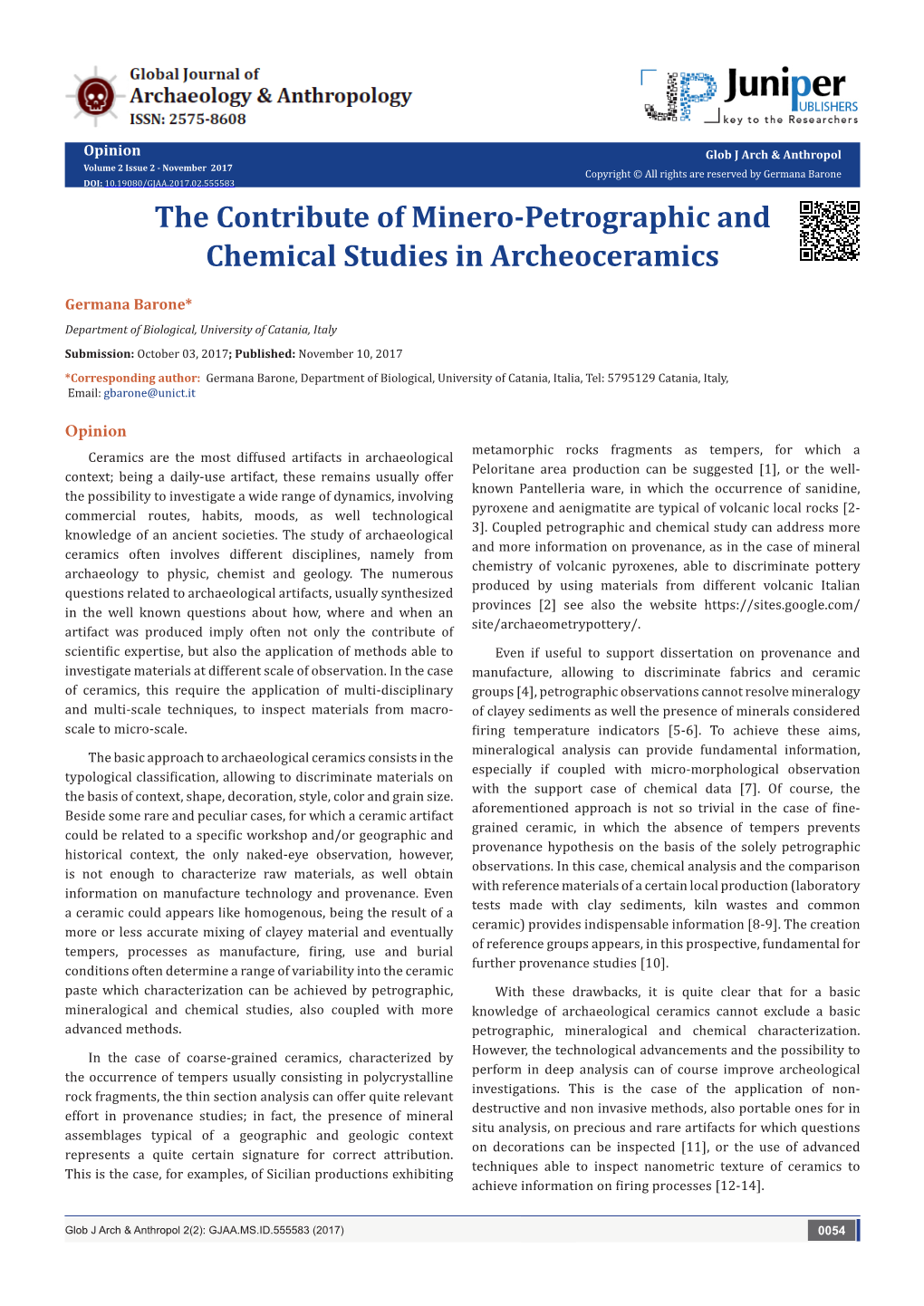 The Contribute of Minero-Petrographic and Chemical Studies in Archeoceramics