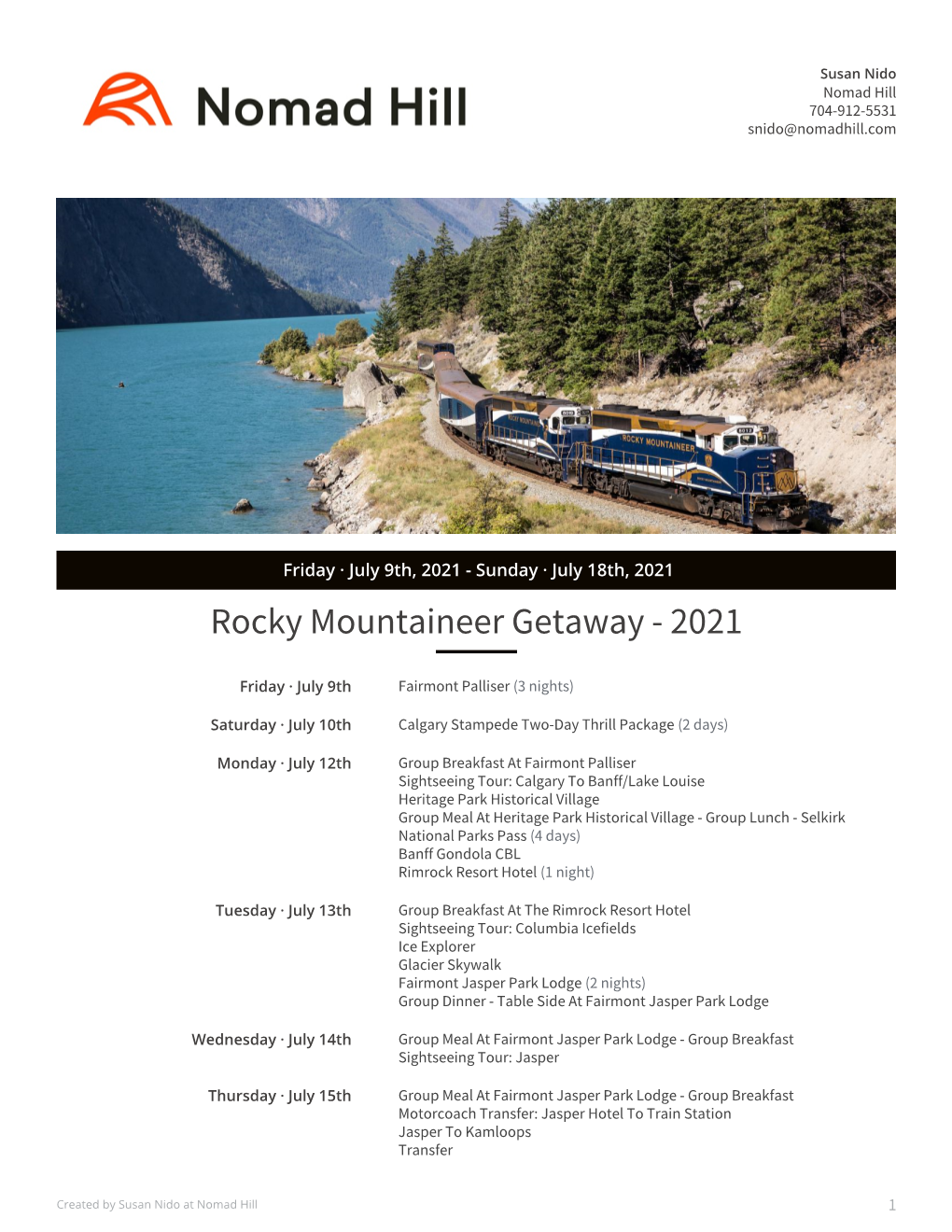 Rocky Mountaineer Getaway - 2021