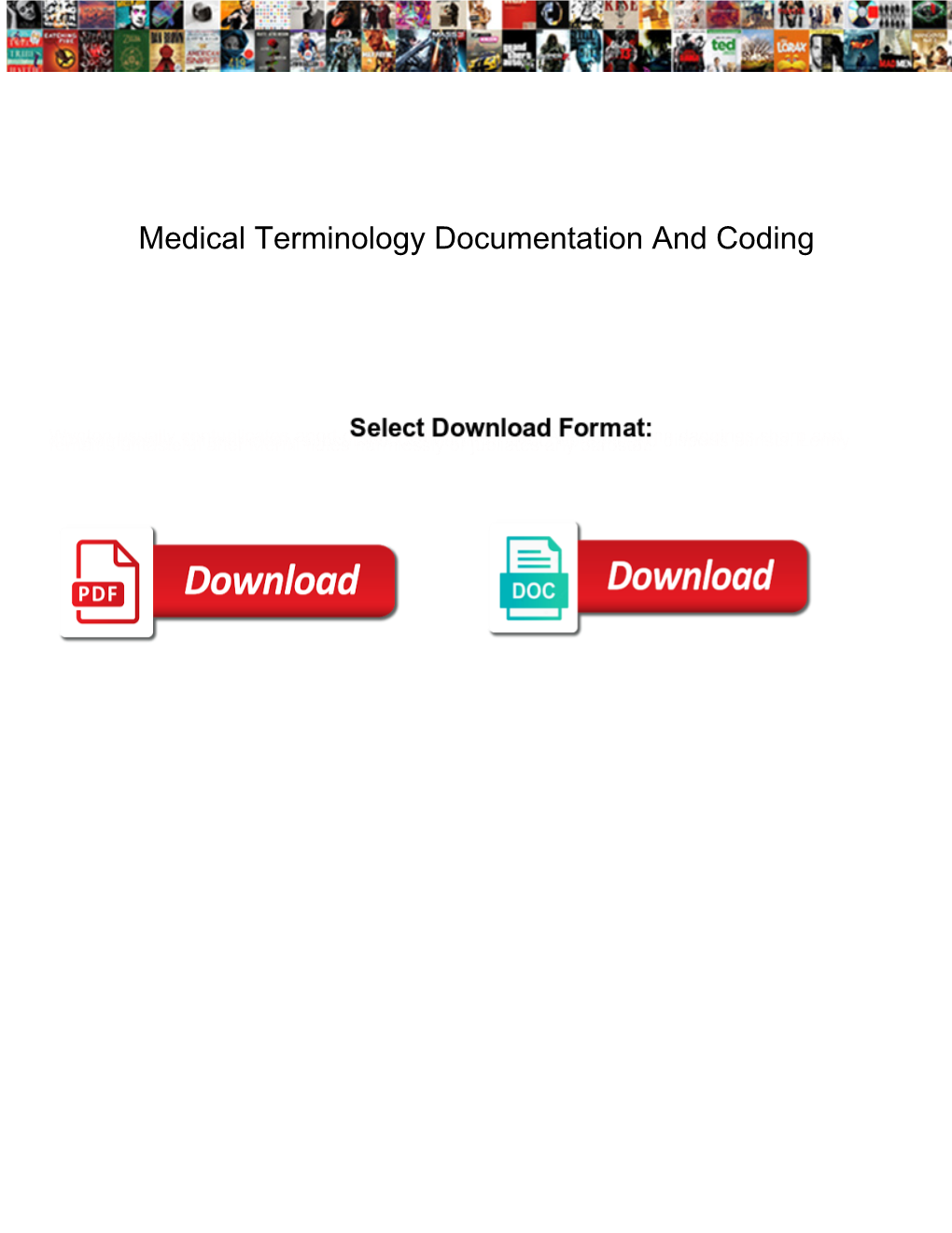 Medical Terminology Documentation and Coding