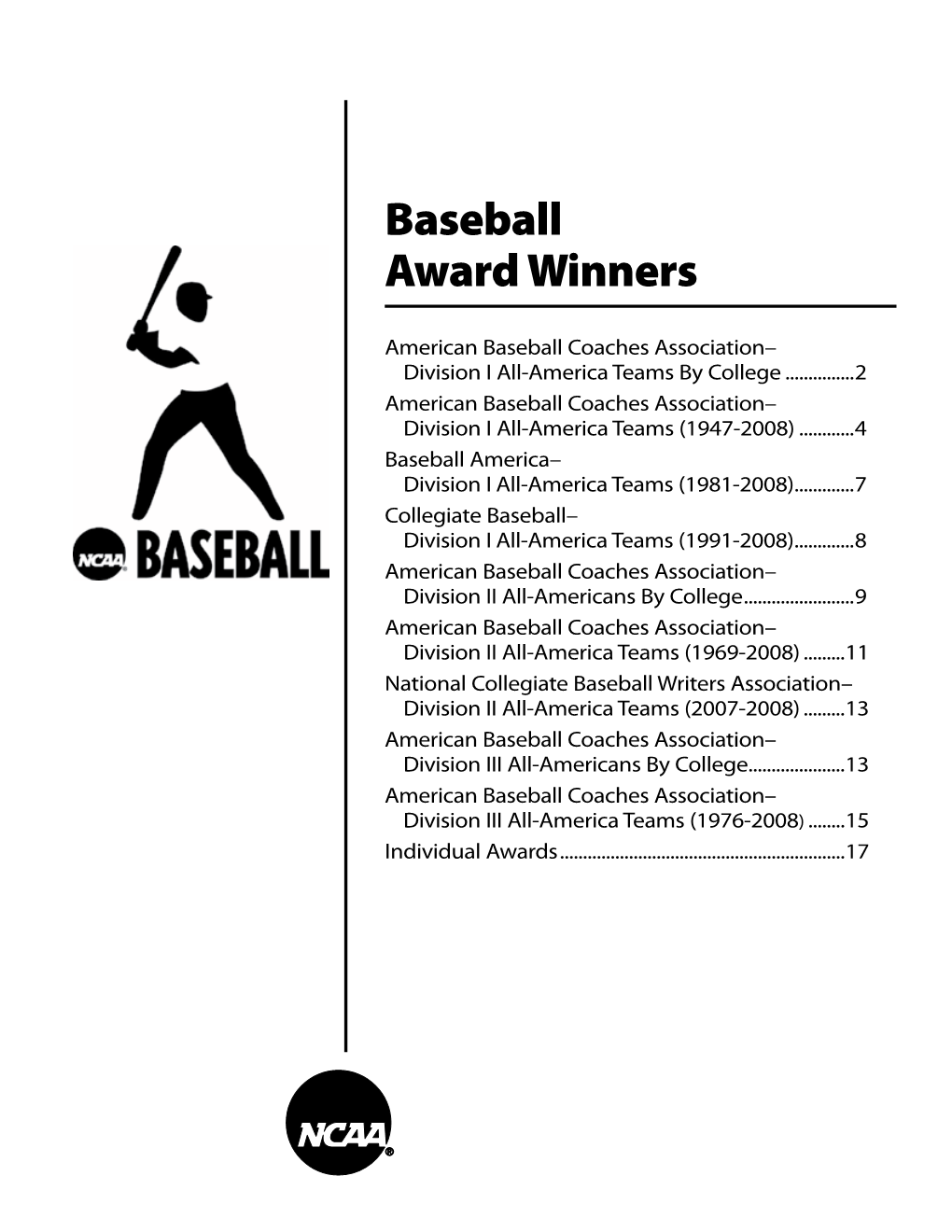 Baseball Award Winners