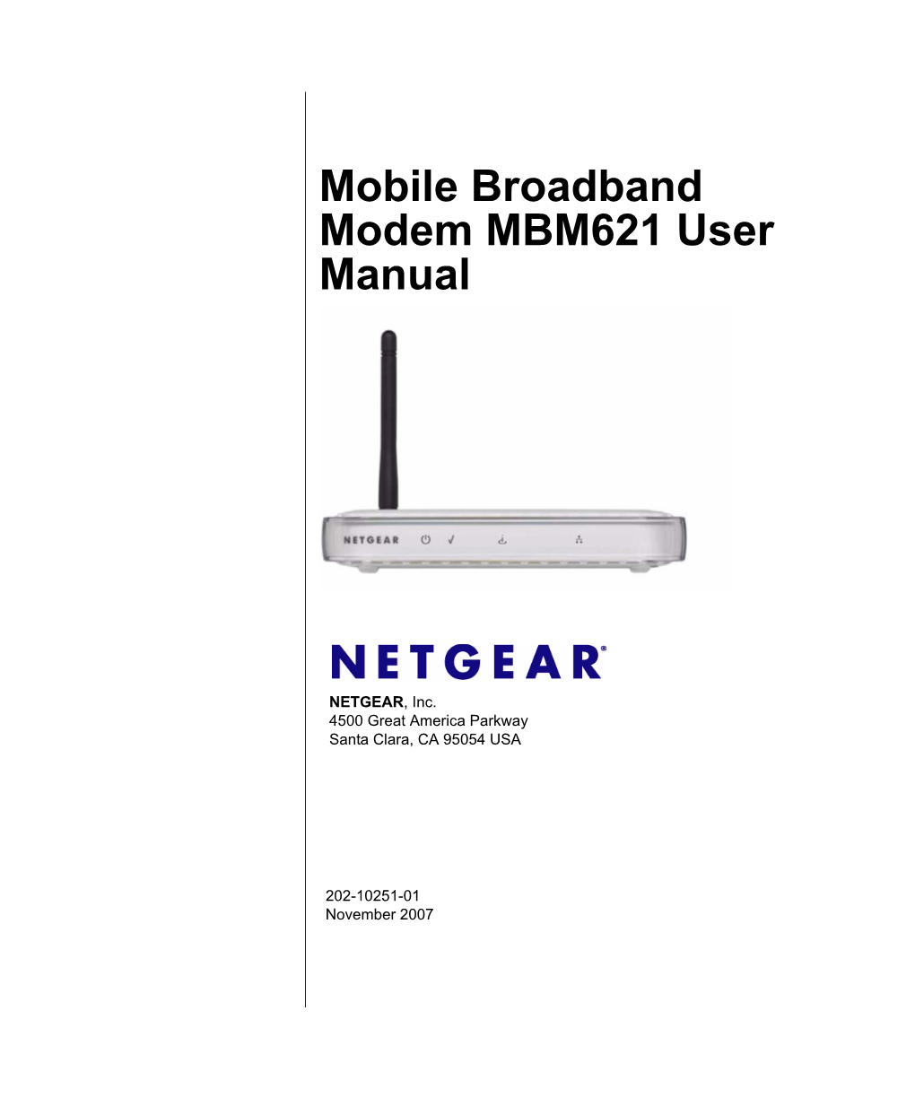 Mobile Broadband Modem MBM621 User Manual