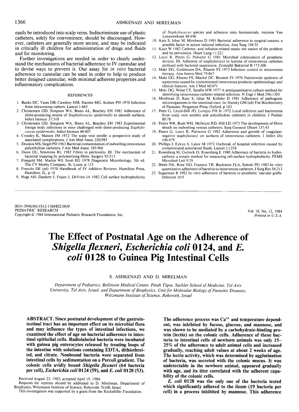 Shigella Flexneri, Escherichia Coli 0 1 24, and E. Coli 0128 to Guinea Pig Intestinal Cells