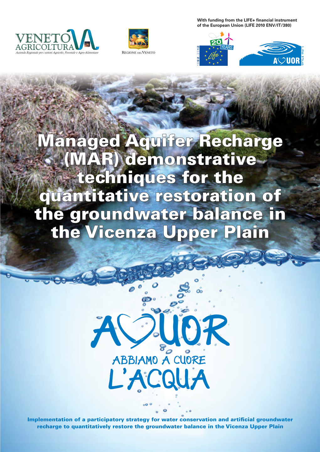 Managed Aquifer Recharge (MAR) Demonstrative Techniques for the Quantitative Restoration of the Groundwater Balance in the Vicenza Upper Plain