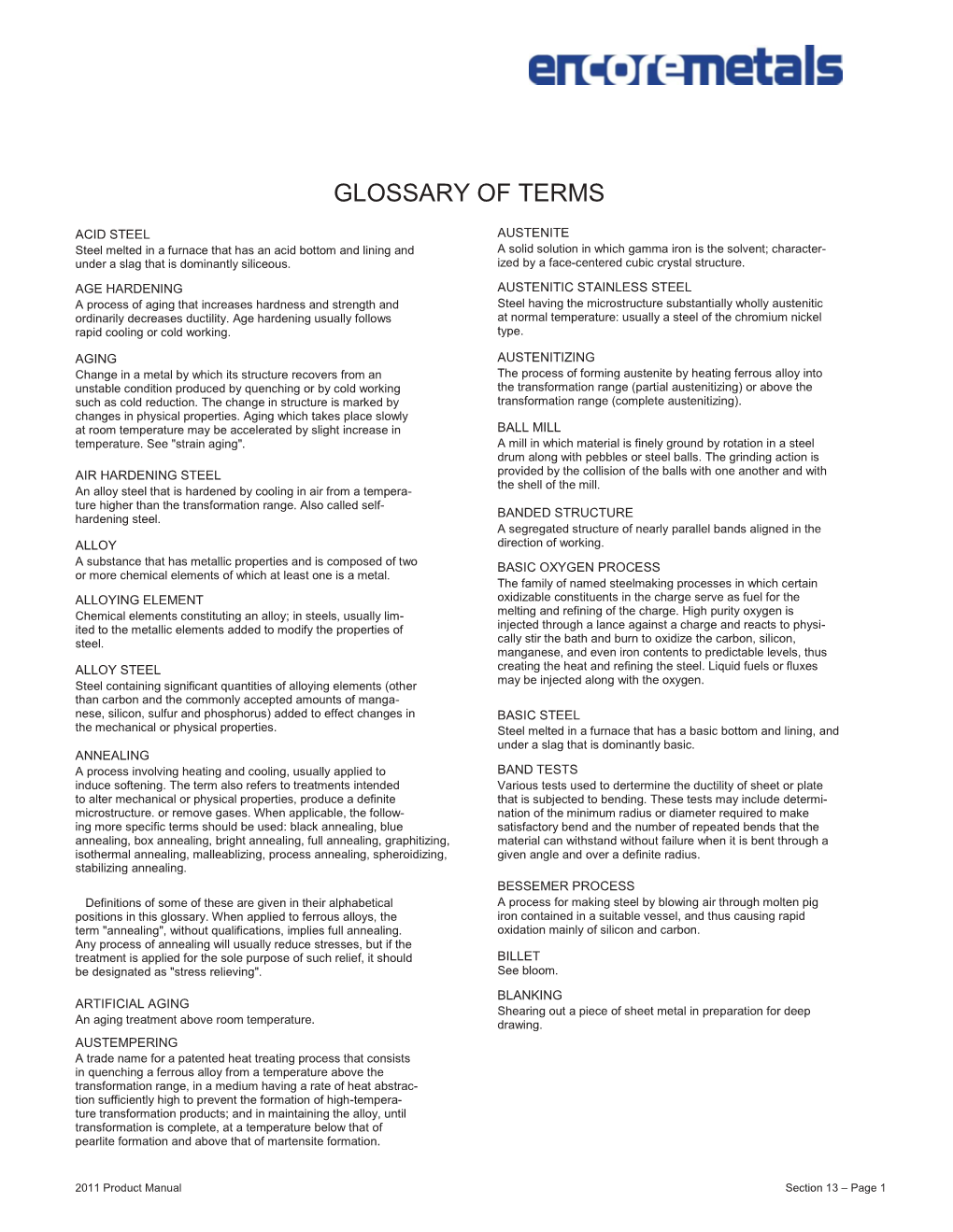 Glossary of Terms