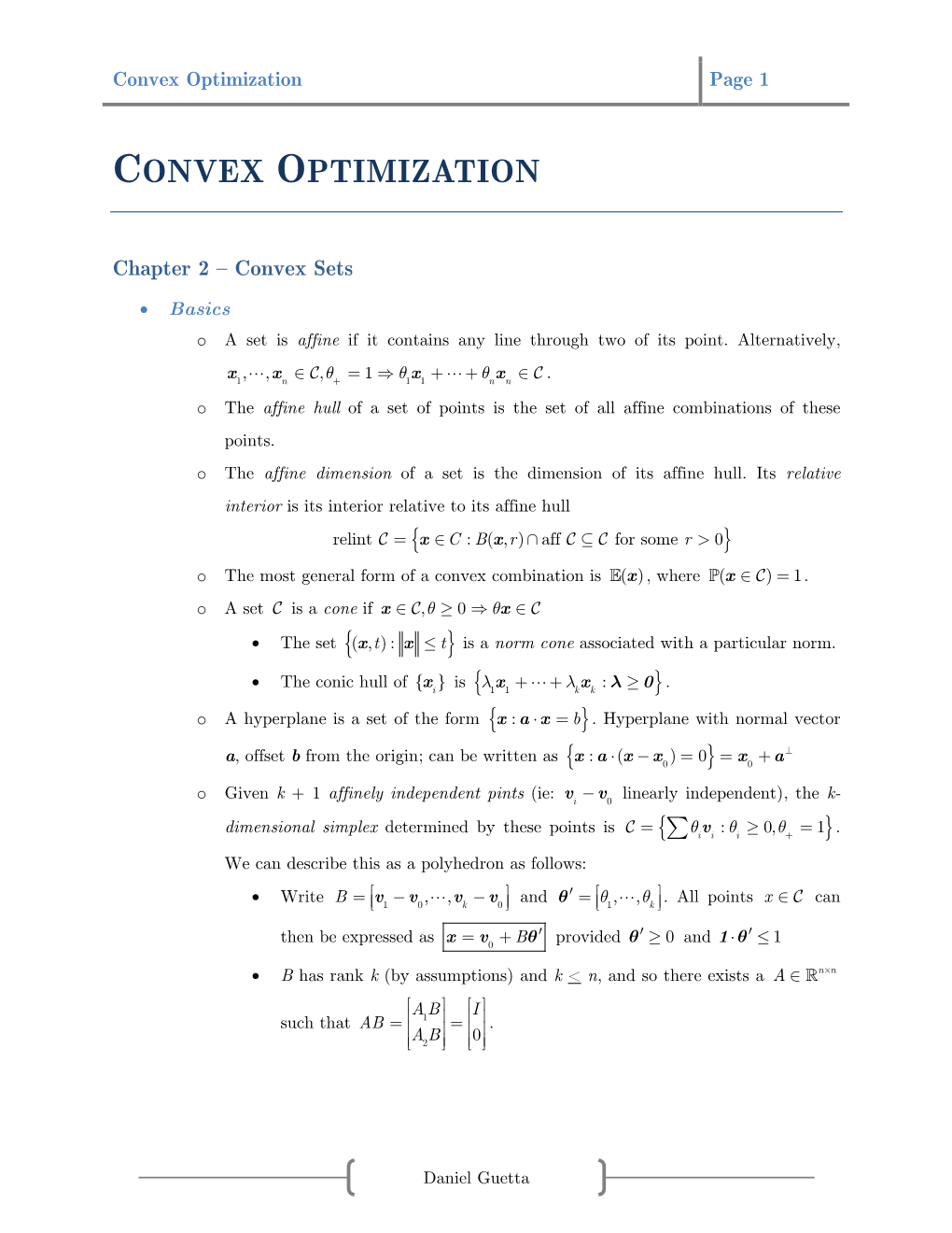 Convex Optimization Page 1