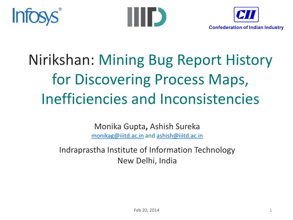 Nirikshan: Mining Bug Report History for Discovering Process Maps, Inefficiencies and Inconsistencies