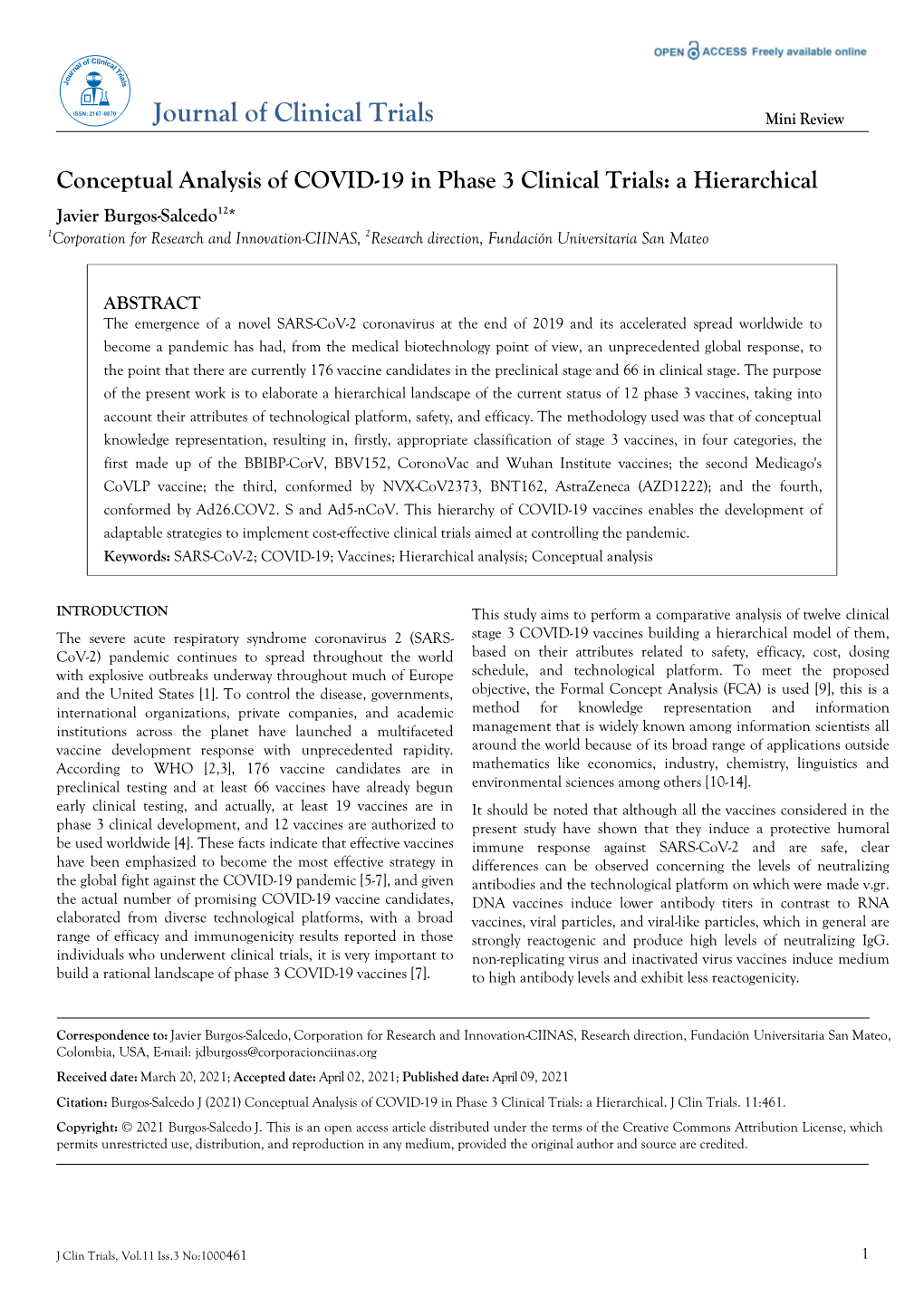 Conceptual Analysis of COVID-19 in Phase 3 Clinical Trials