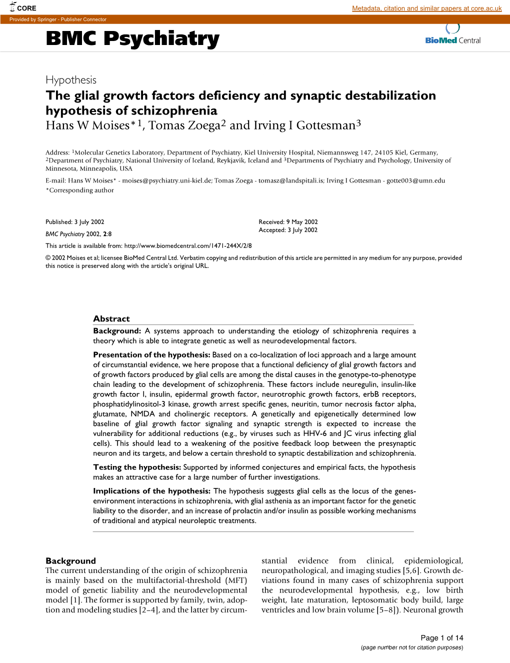 BMC Psychiatry Biomed Central