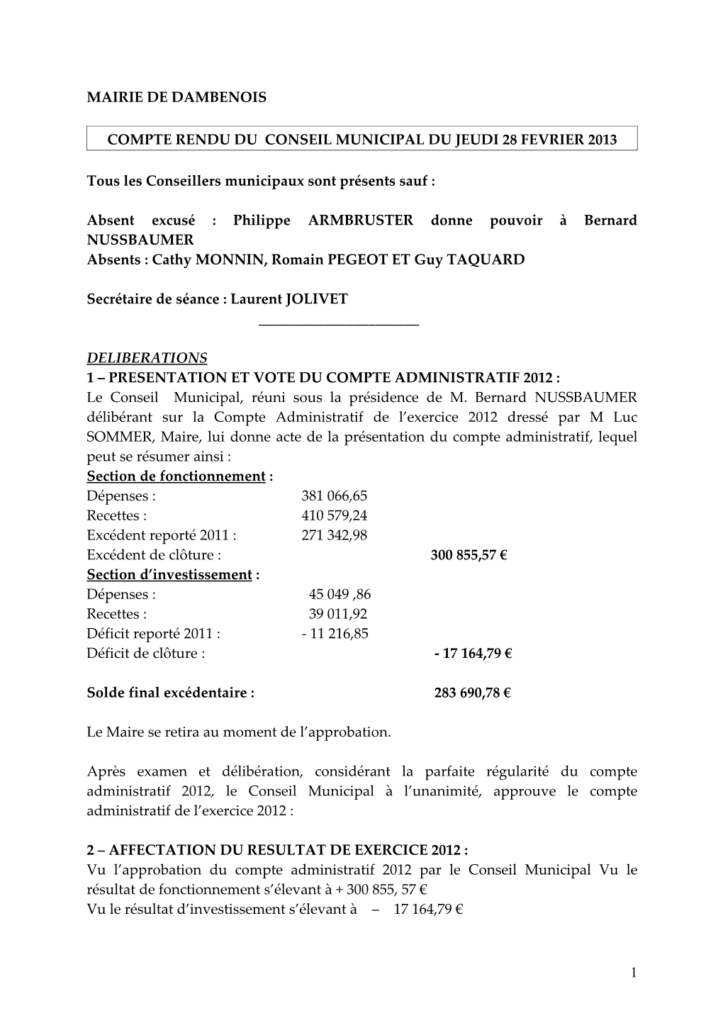 Actuellement, Les Trois Communes D'allenjoie