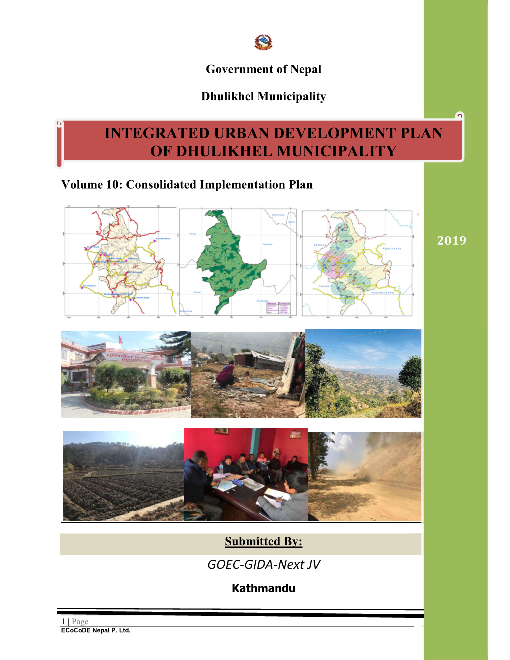 Integrated Urban Development Plan of Dhulikhel Municipality 2019