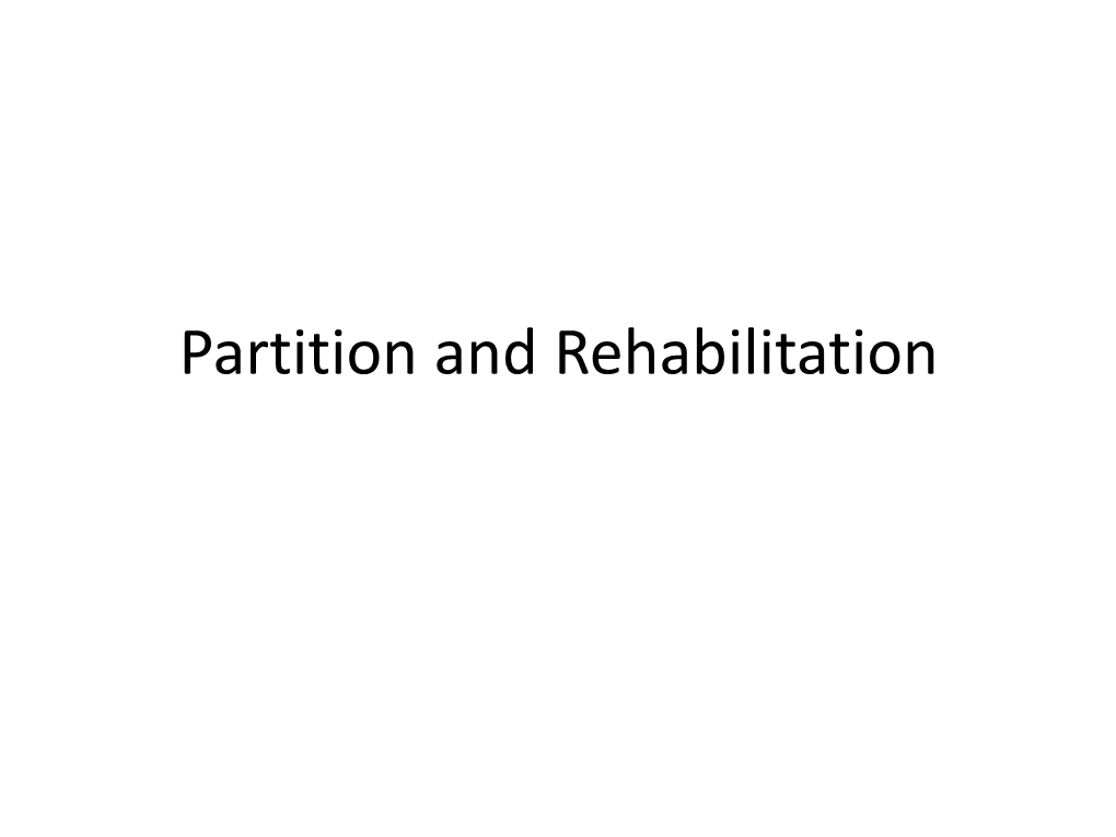 Partition and Rehabilitation