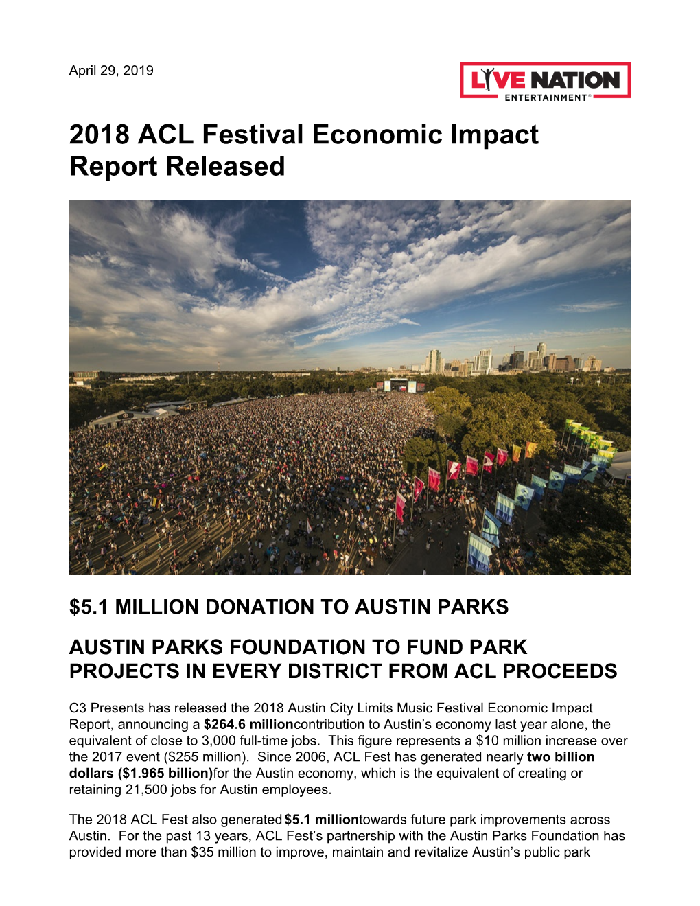 2018 ACL Festival Economic Impact Report Released