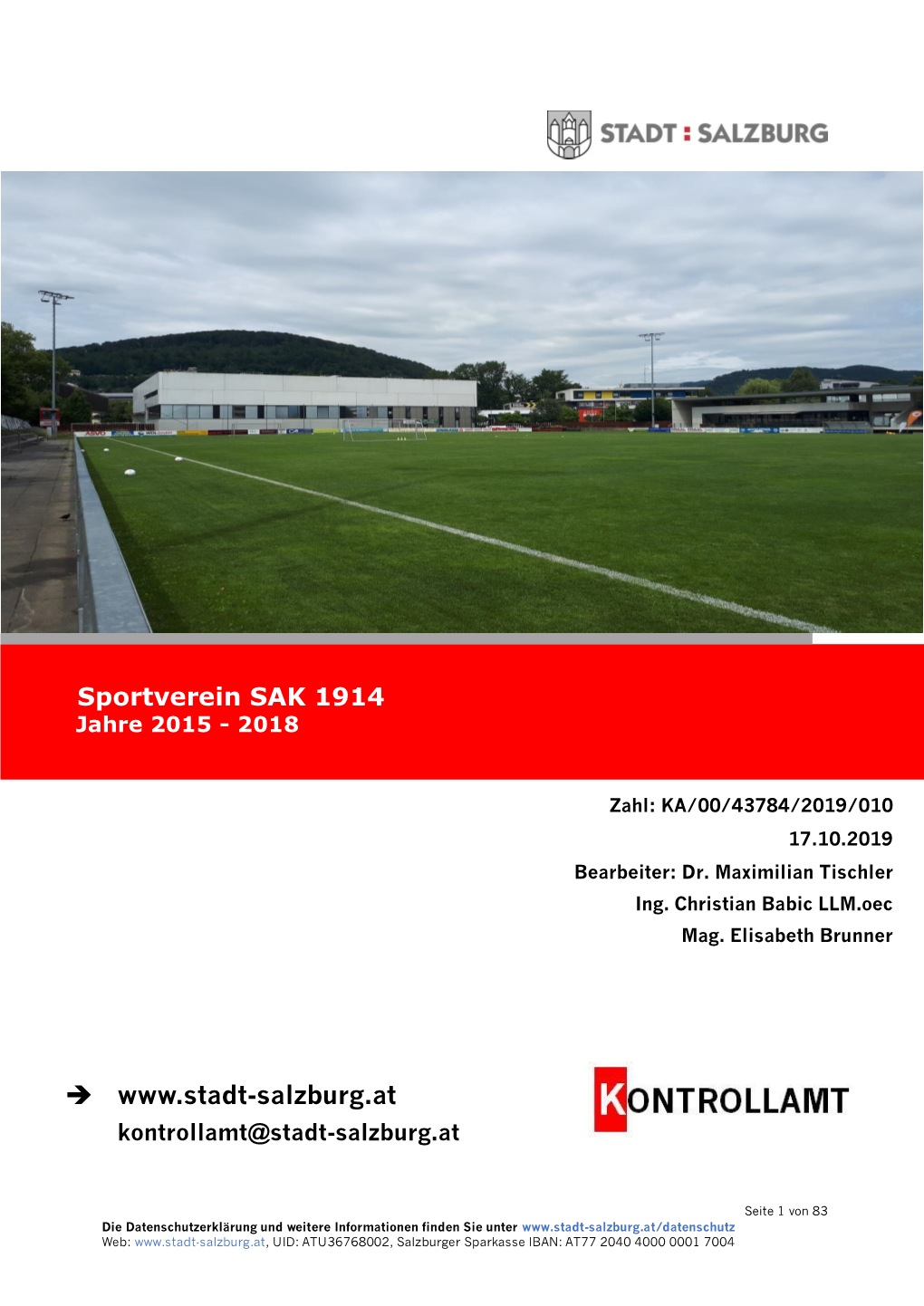 Sportverein SAK 1914 Jahre 2015 - 2018
