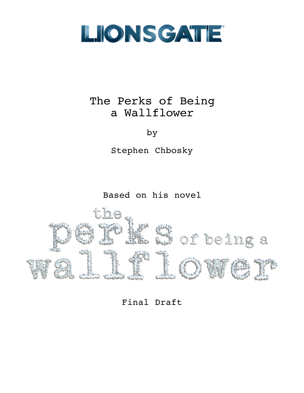 The Perks of Being a Wallflower (2012) Screenplay By