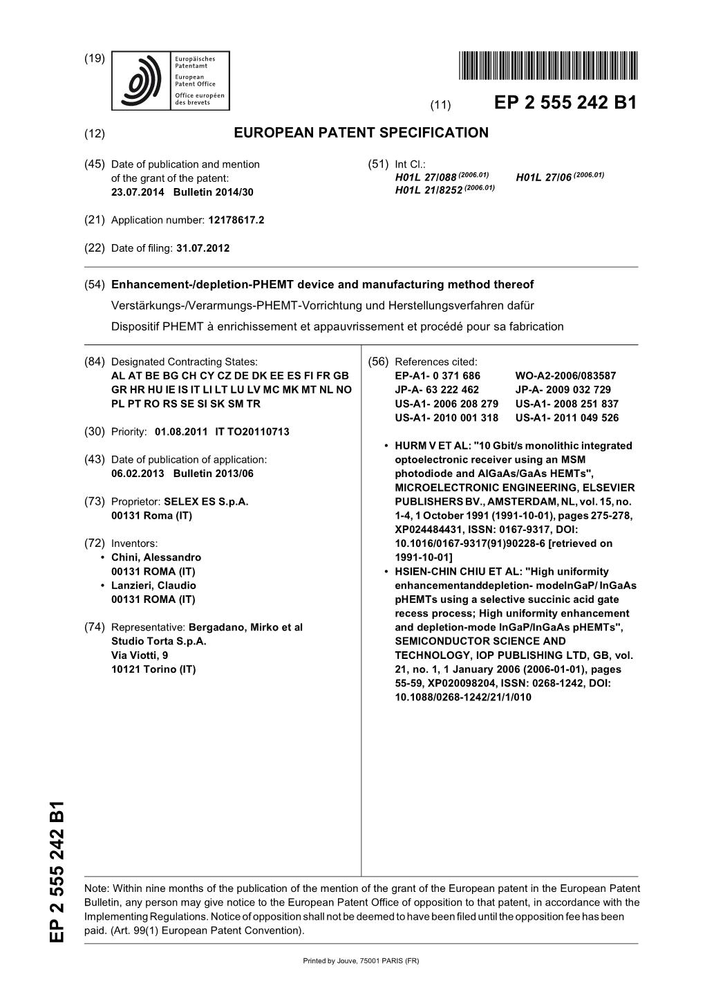 Enhancement-/Depletion-PHEMT Device and Manufacturing Method