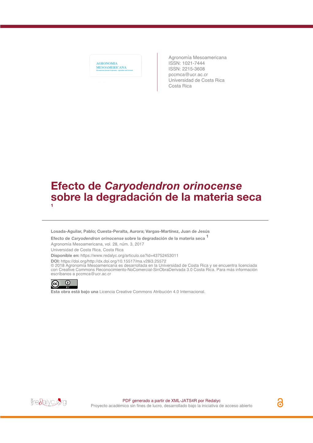 Caryodendron Orinocense Sobre La Degradación De La Materia Seca 1