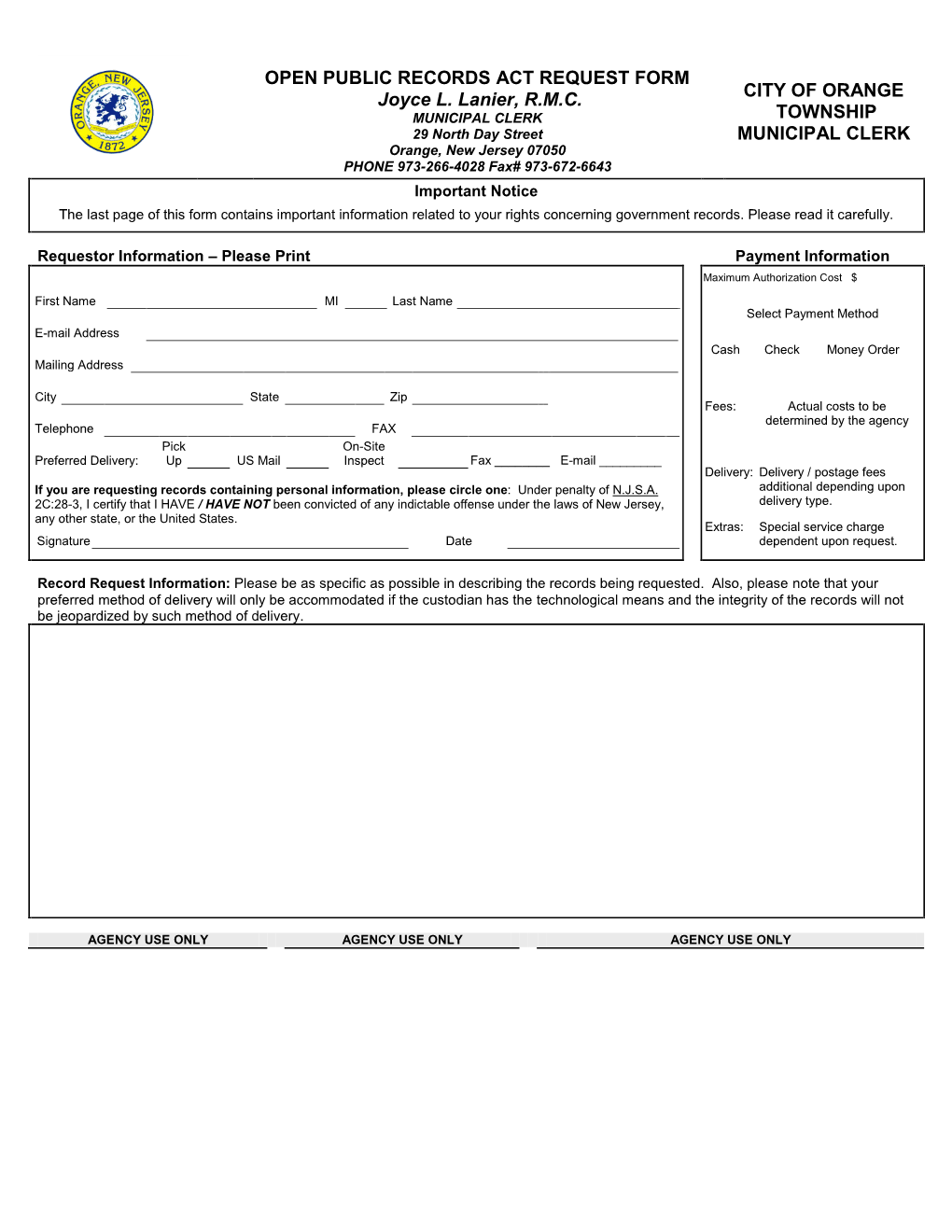 Clerk OPRA-Request-Application.Pdf