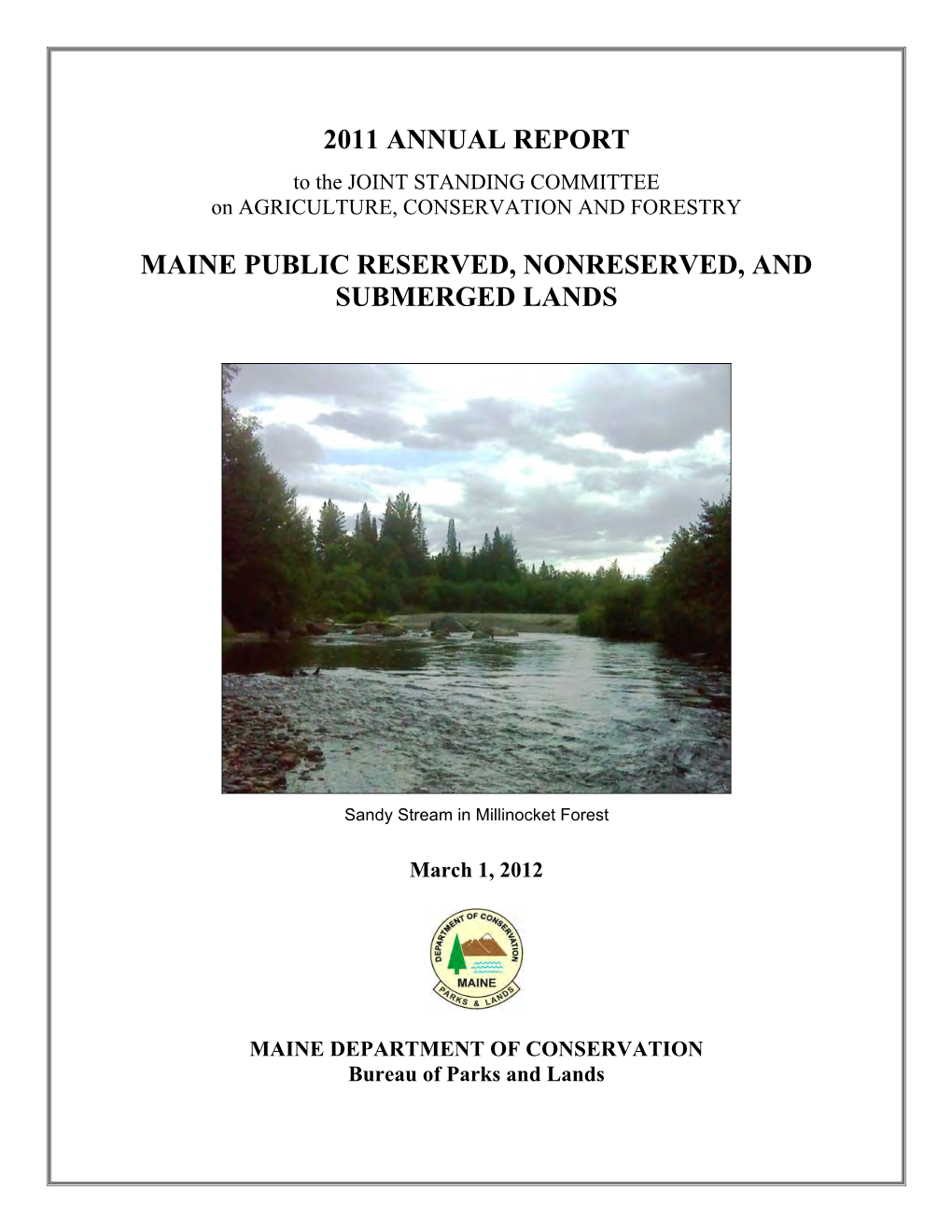 2011 Annual Report Maine Public Reserved