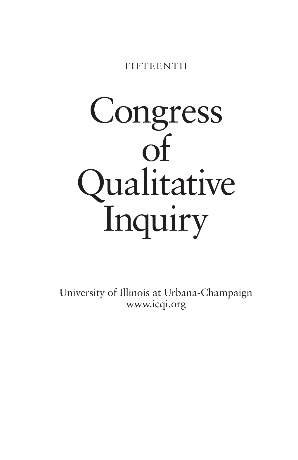 Congress of Qualitative Inquiry