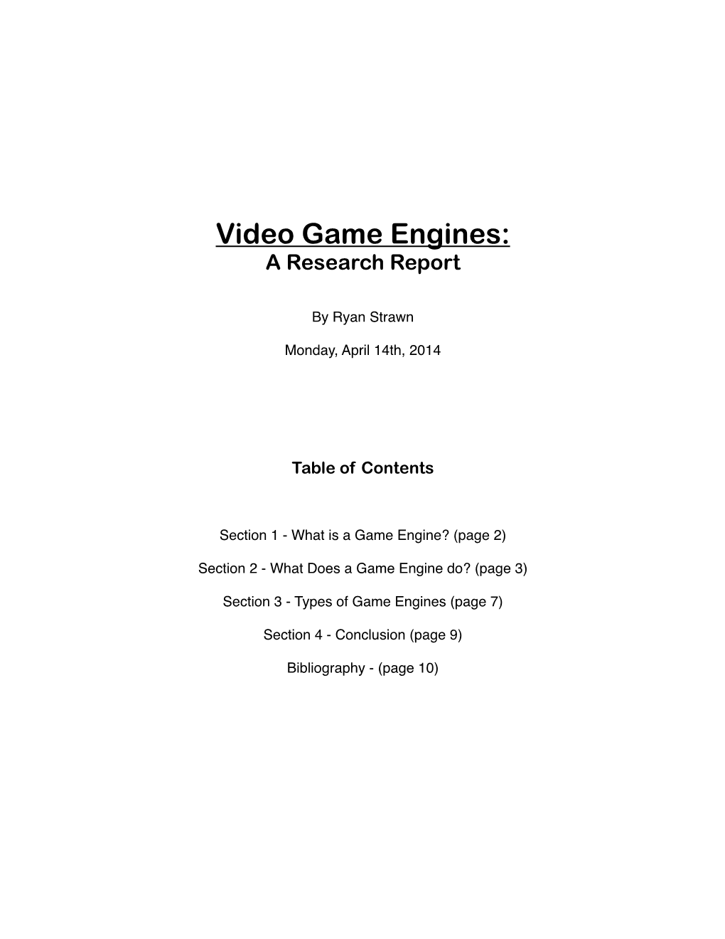 Game Engine Research Paper