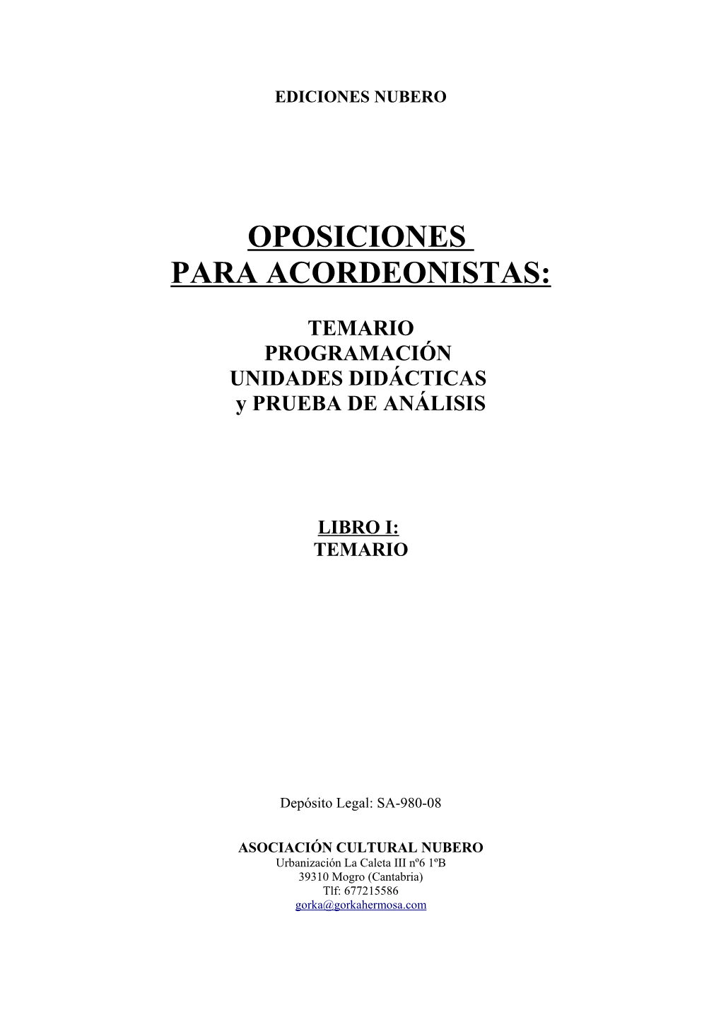 Oposiciones Para Acordeonistas