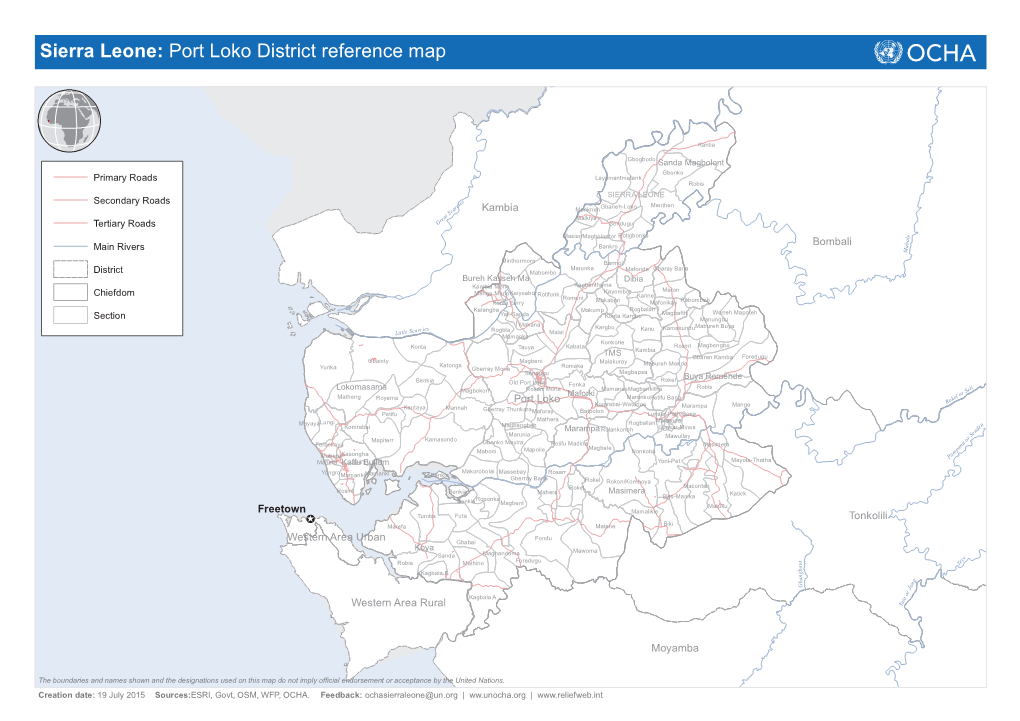 Sierra Leone: Port Loko District Reference Map