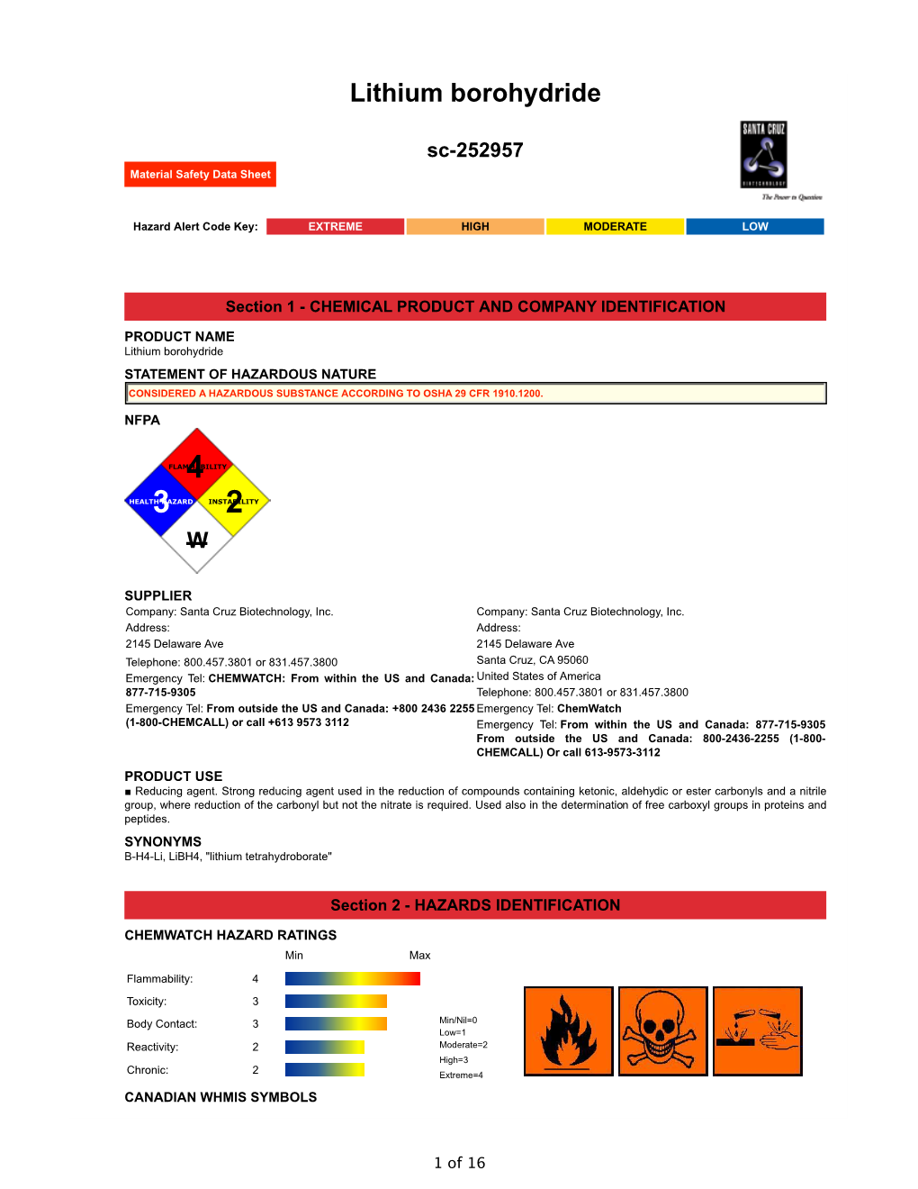 Lithium Borohydride