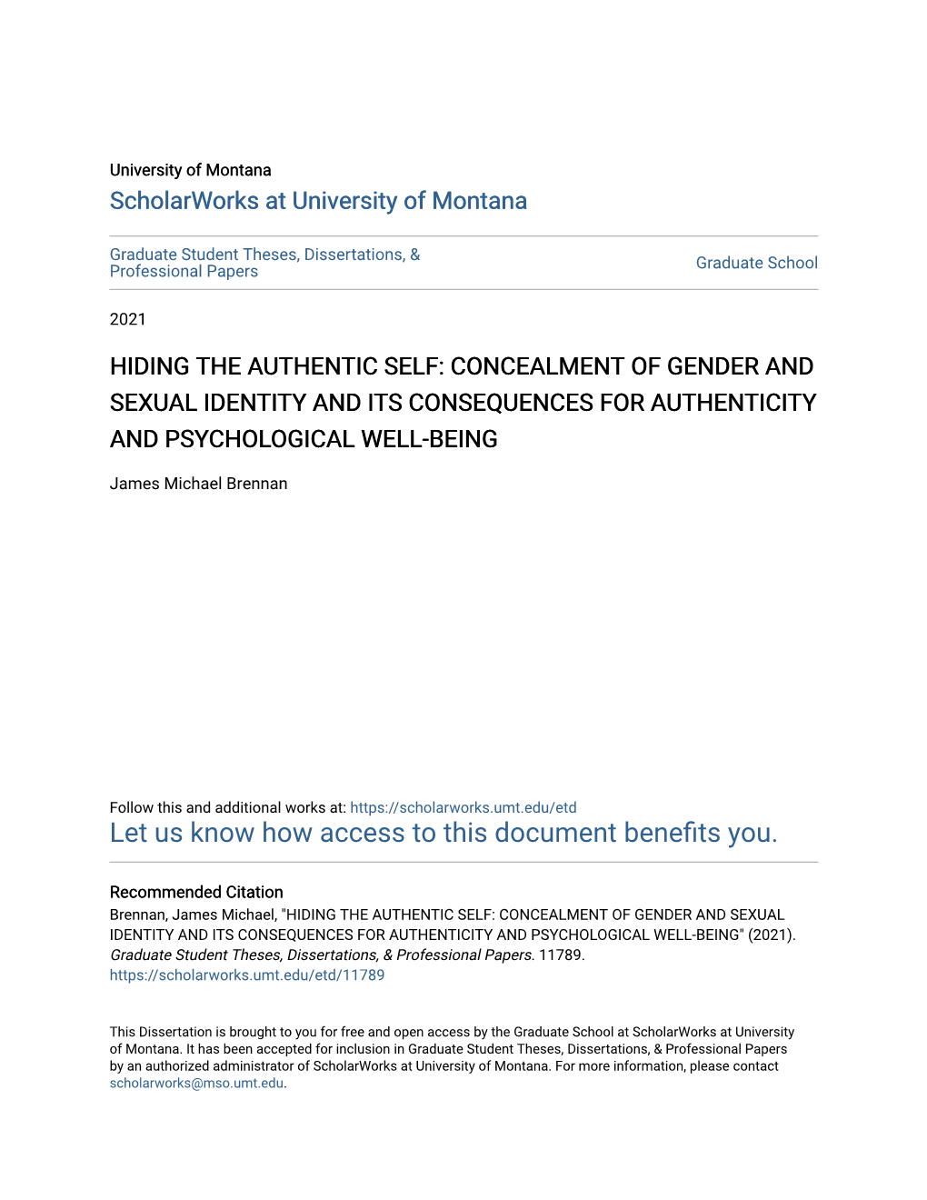Hiding the Authentic Self: Concealment of Gender and Sexual Identity and Its Consequences for Authenticity and Psychological Well-Being
