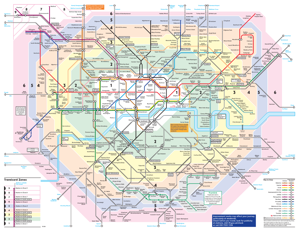 Travelcard Zones Map Mar 08