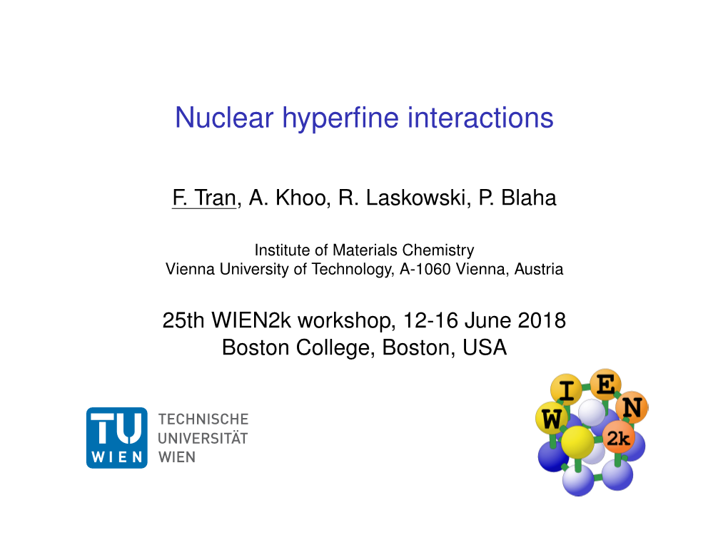 Nuclear Hyperfine Interactions