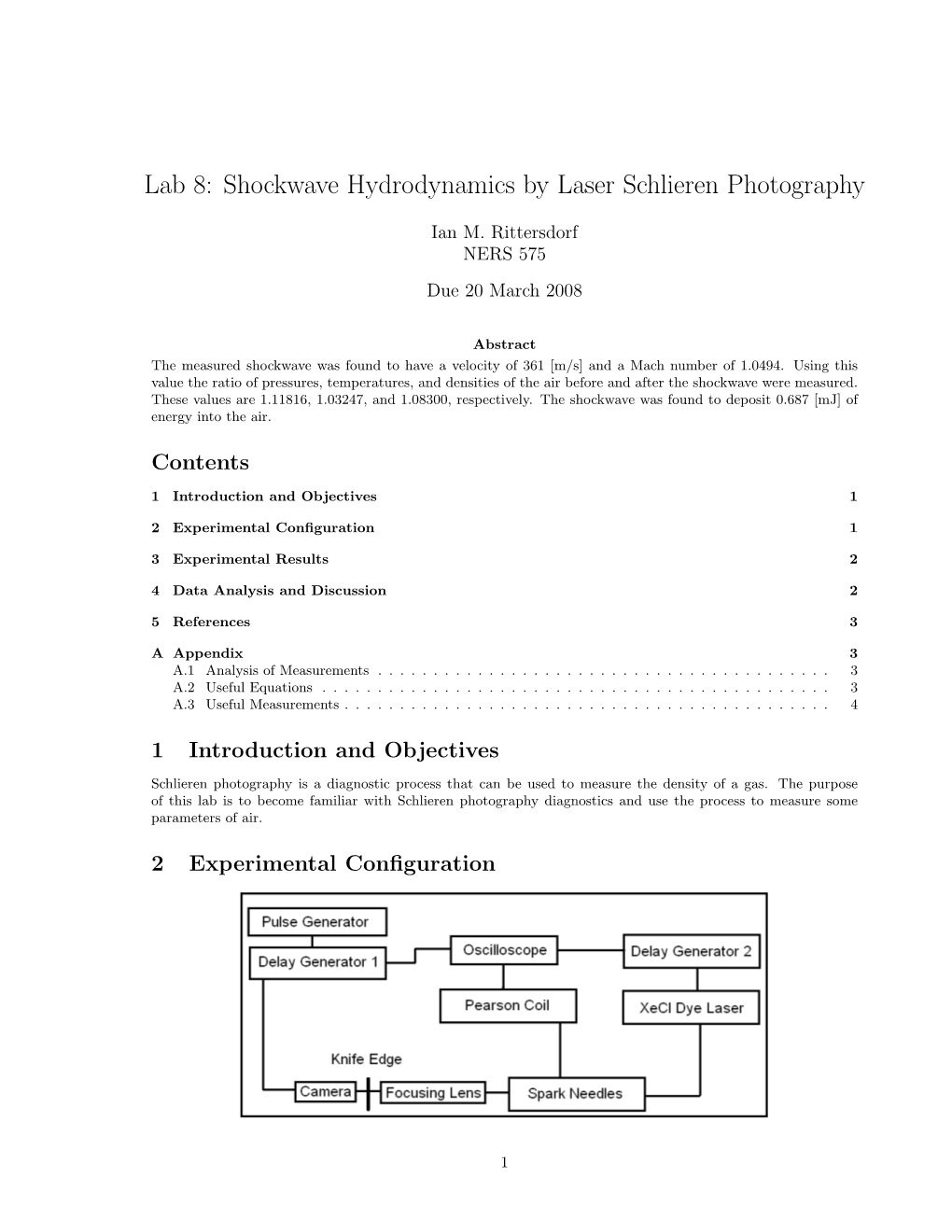 Lab 8: Shockwave Hydrodynamics by Laser Schlieren Photography