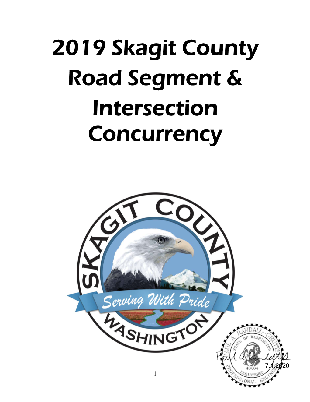 2019 Skagit County Road Segment & Intersection Concurrency