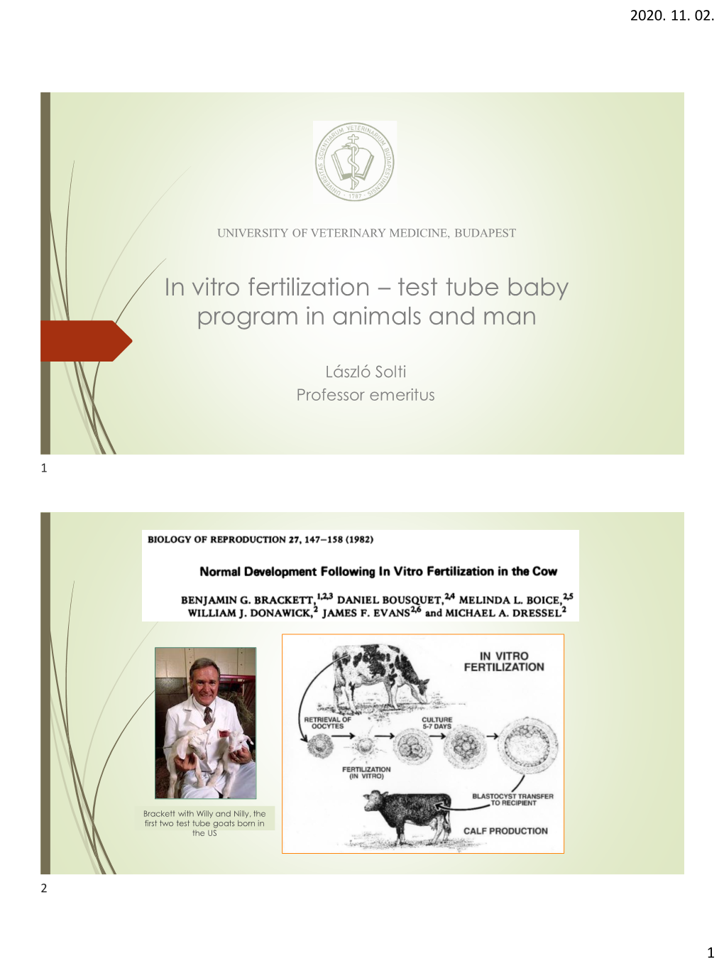 In Vitro Fertilization – Test Tube Baby Program in Animals and Man