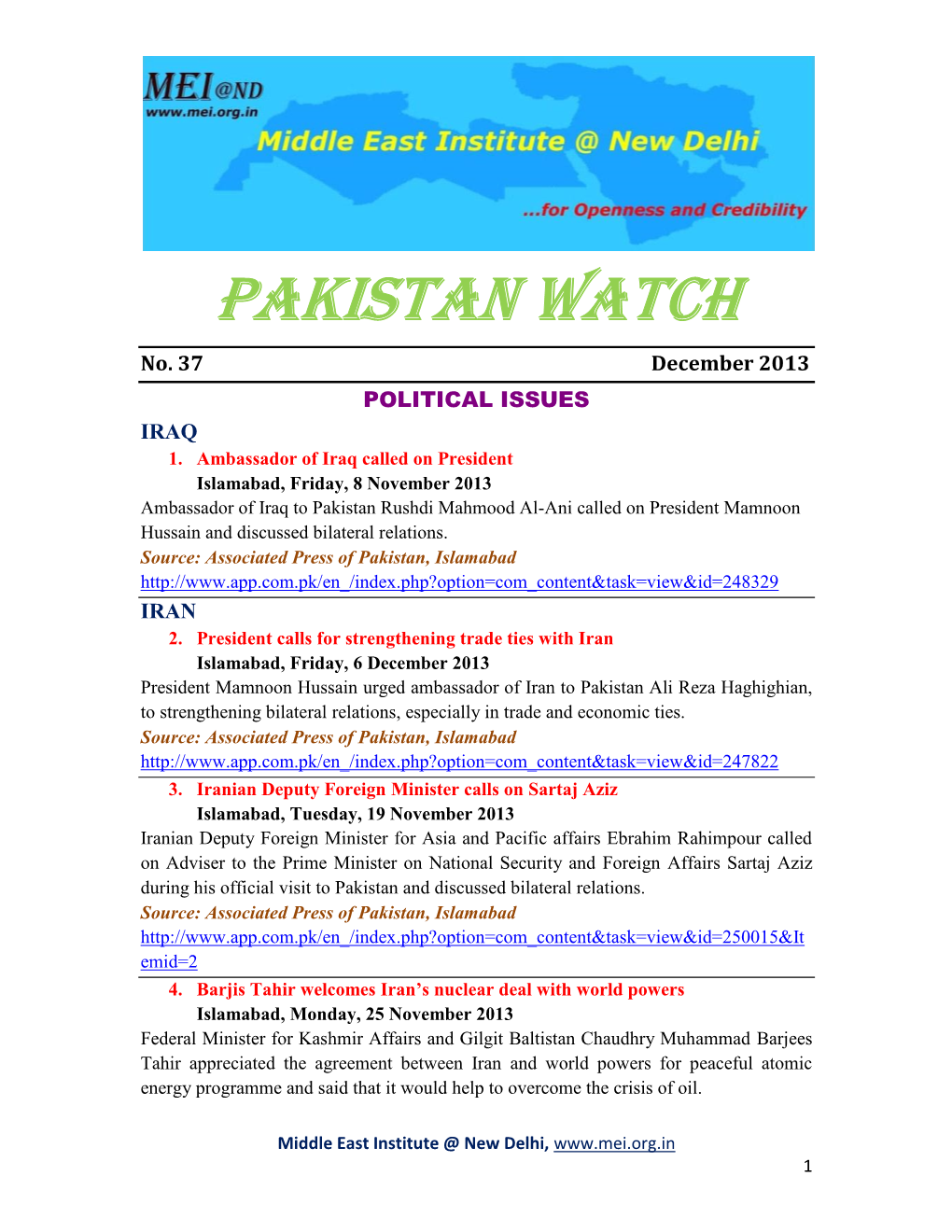 Pakistan Watch