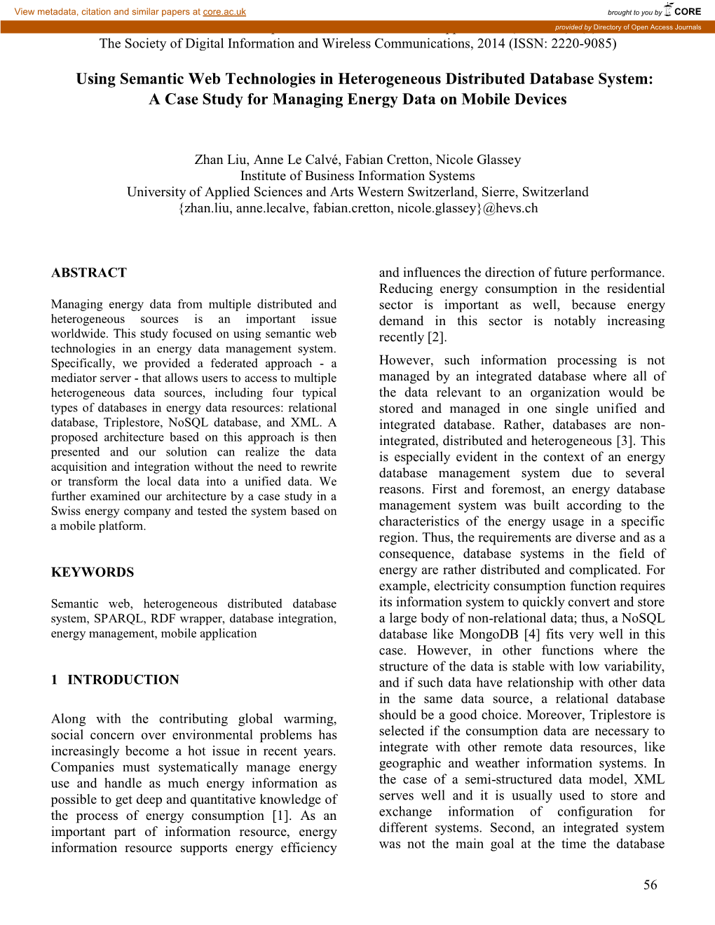 Using Semantic Web Technologies in Heterogeneous Distributed Database System: a Case Study for Managing Energy Data on Mobile Devices