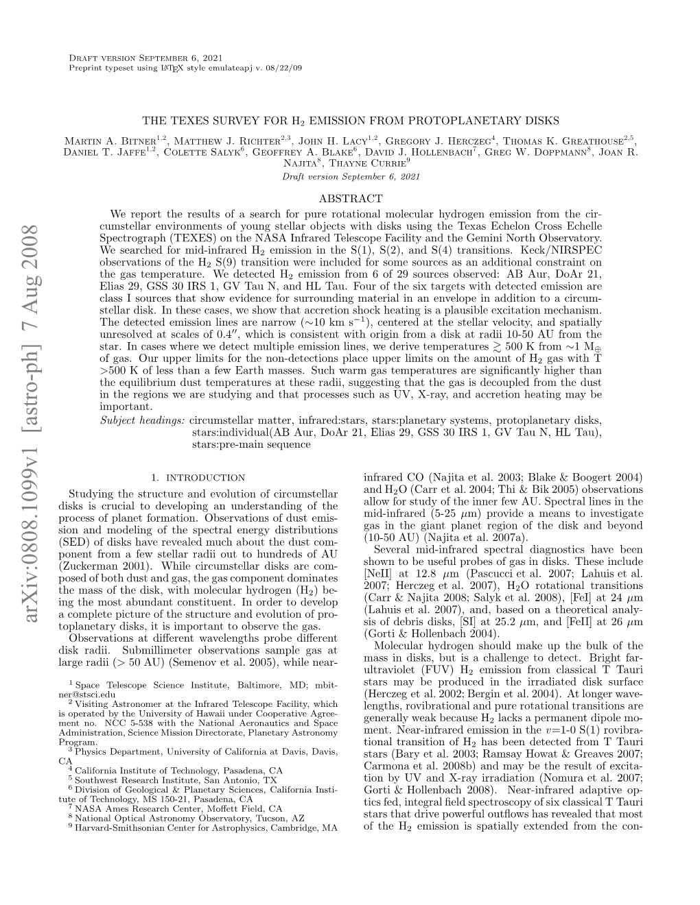 The TEXES Survey for H2 Emission from Protoplanetary Disks