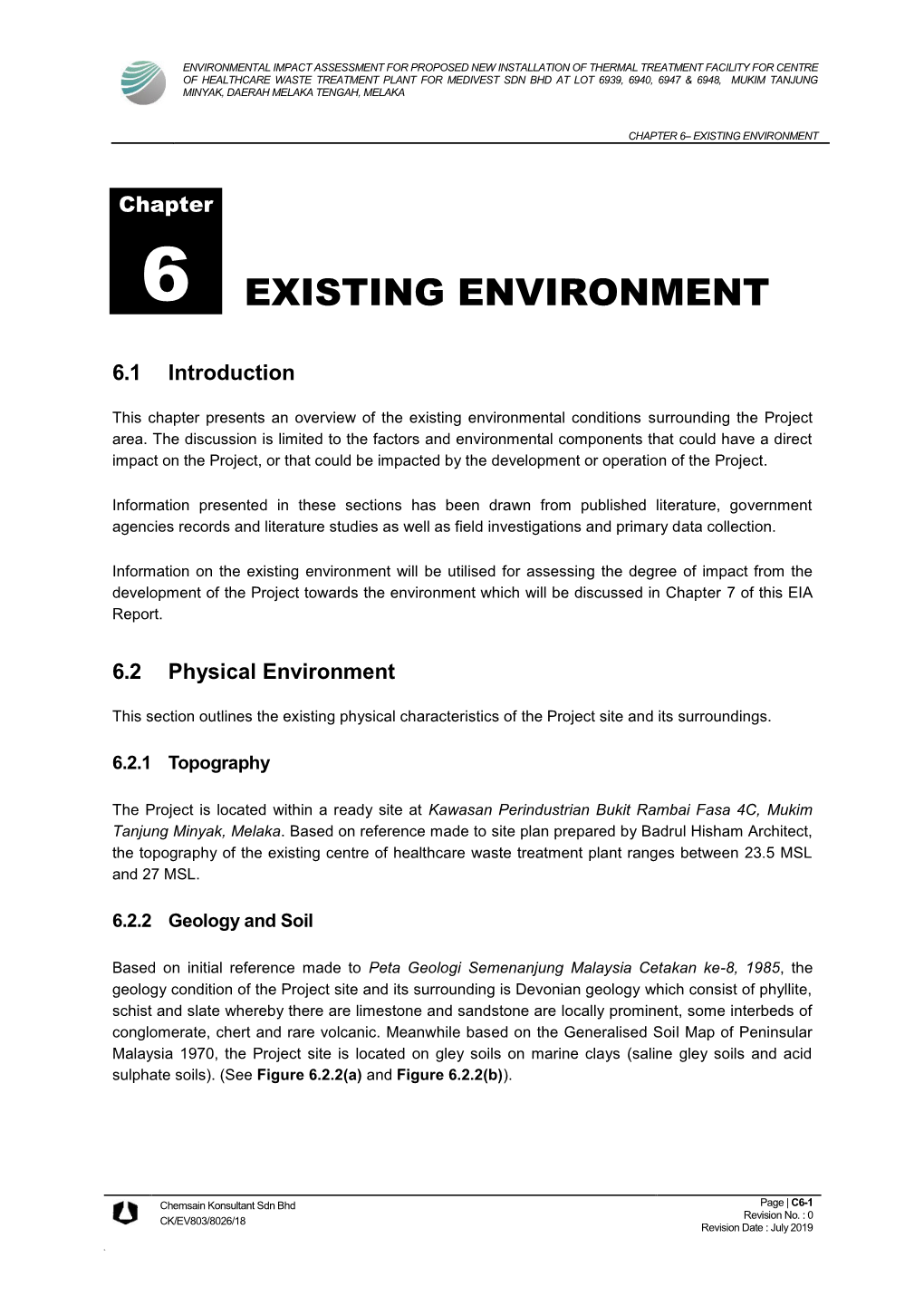 6 Existing Environment