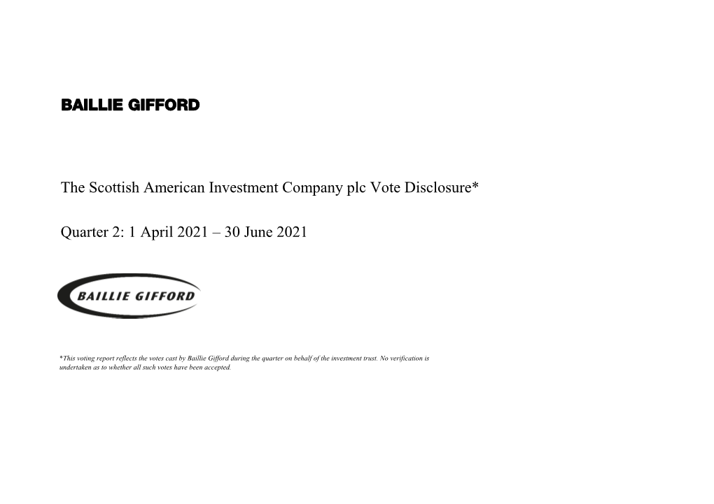 Scottish American Investment Company Vote Disclosure