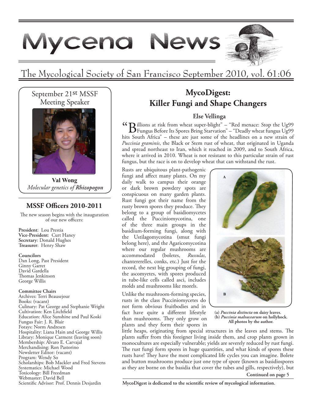 The Mycological Society of San Francisco September 2010, Vol. 61:06